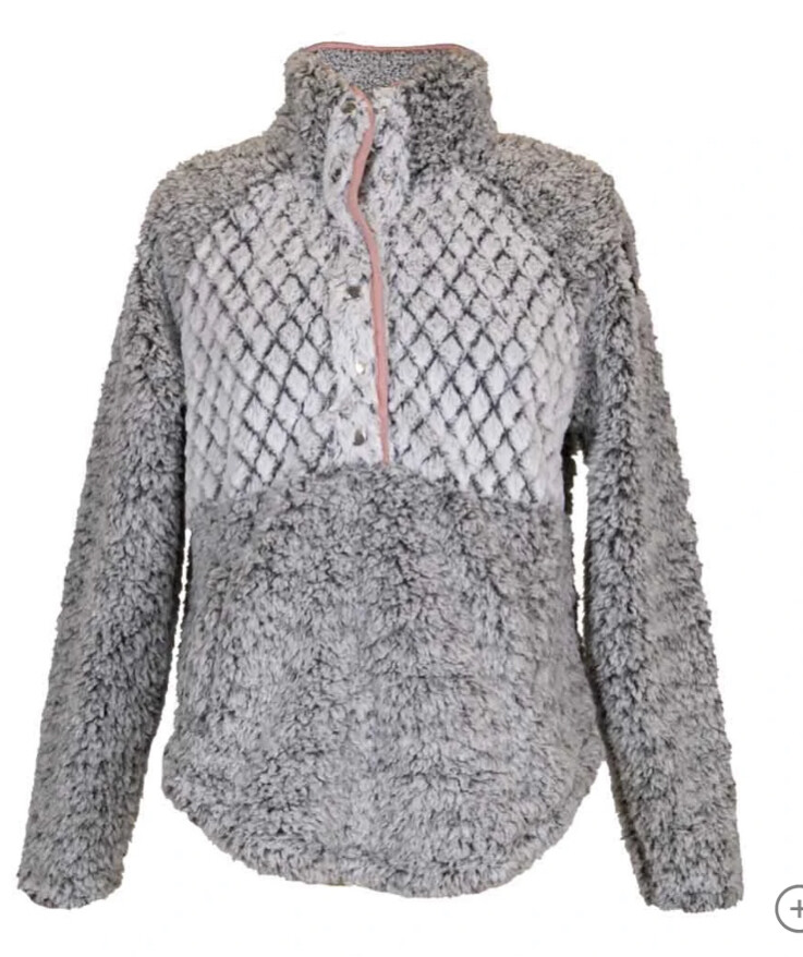 dark grey sherpa pullover