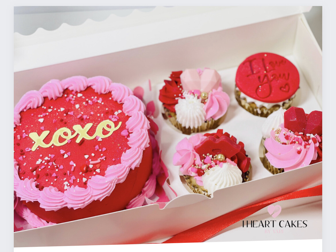 Valentine’s Day Cake &amp; Cupcake Gift Box