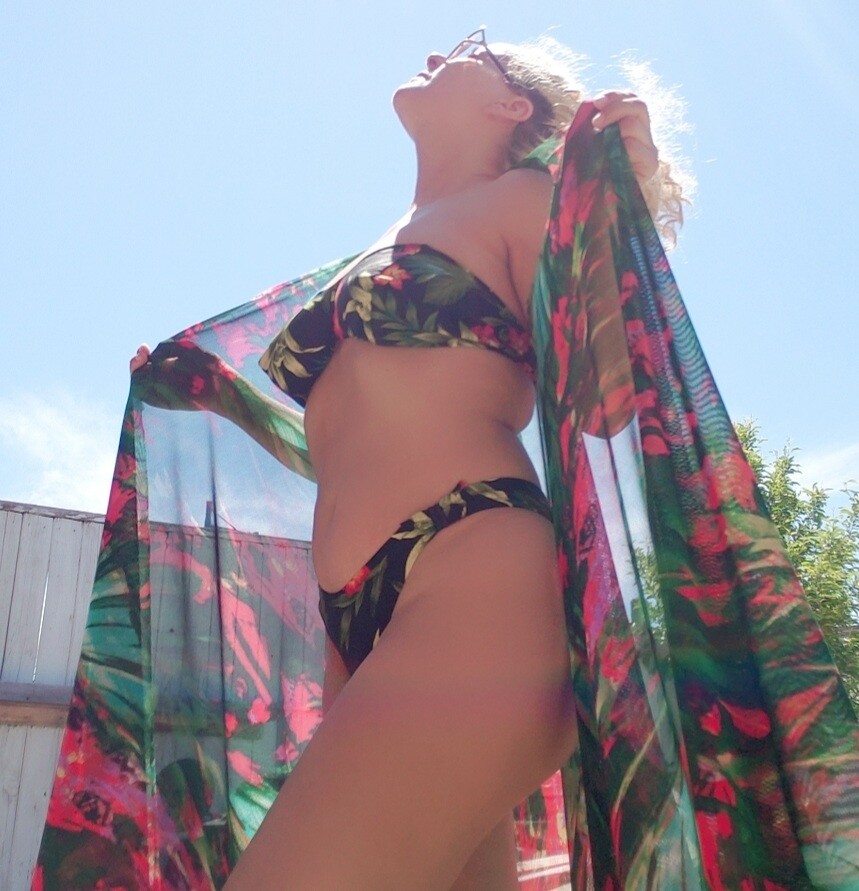 Flower Print Design Plus cover up