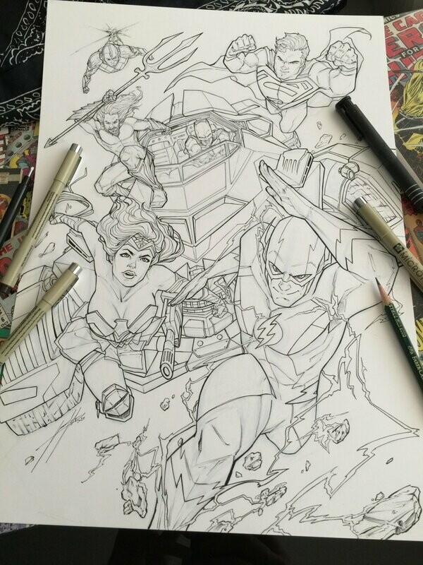 JUSTICE LEAGUE - line art