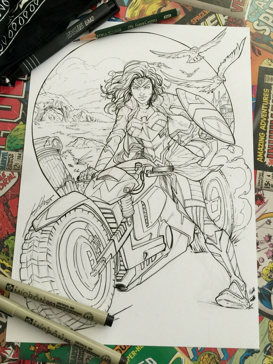 WONDERWOMAN MOTO - line art