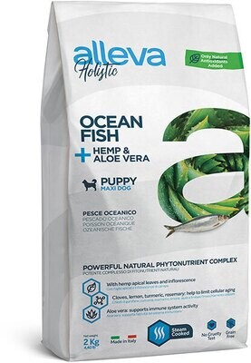 Alleva Holistic Puppy Maxi Ocean Fish Hemp Aloe vera д/щенков Макси 2 кг