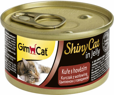 GimCat ShinyCat конс д/кошек из цыпленка с говядиной 70 г