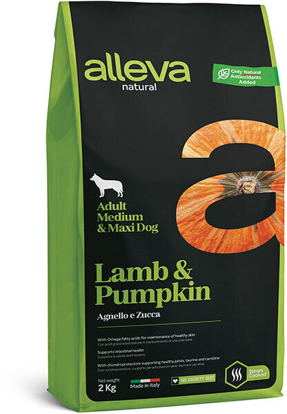 Alleva Natural Dog Adult Med/Maxi Lamb & Pumpkin д/собак Медиум/Макси 12 кг