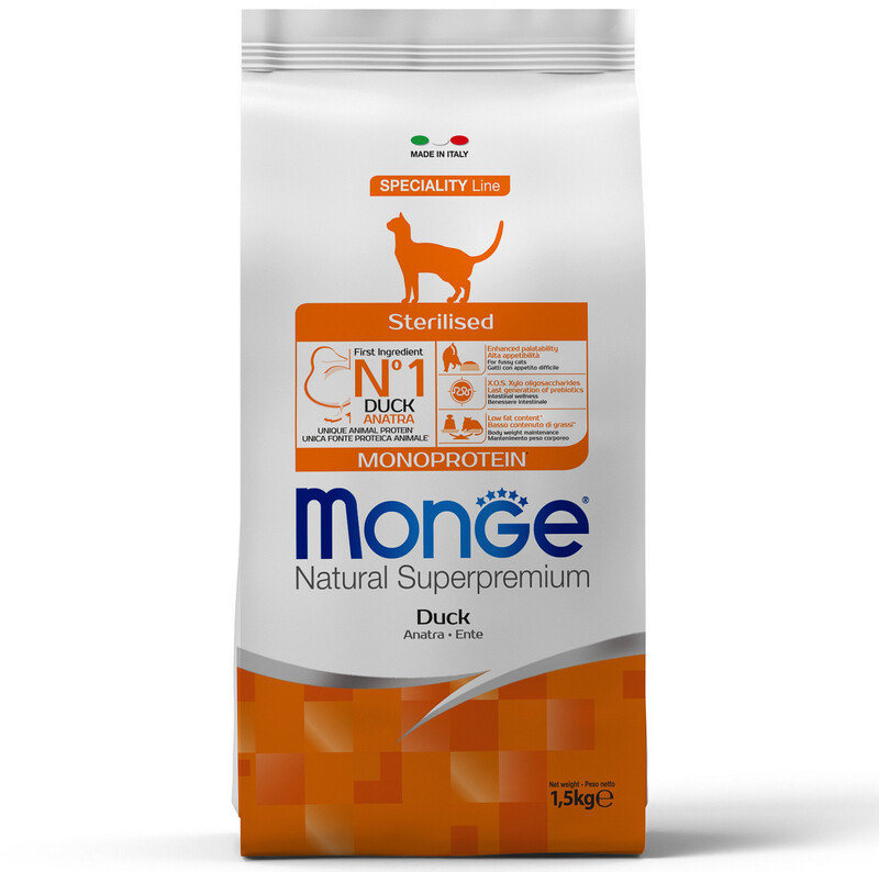 Monge Cat Speciality Sterilized д/стерил кошек утка 1,5 кг