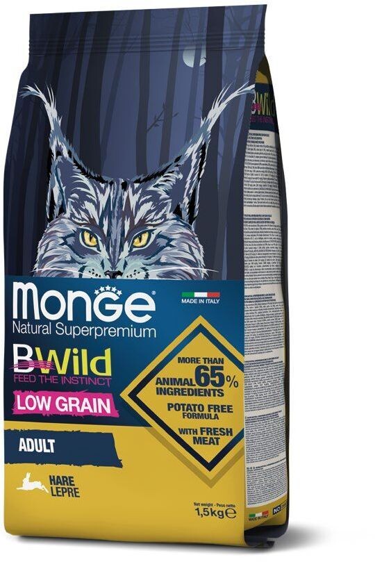 Monge Cat BWild LG малозерновой д/кошек заяц 1,5 кг