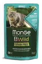 Monge Cat BWild GF пауч д/кошек треска 85 г