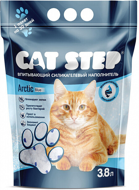 Наполнитель Cat Step Arctic Blue силикагель 4,5 л +20%