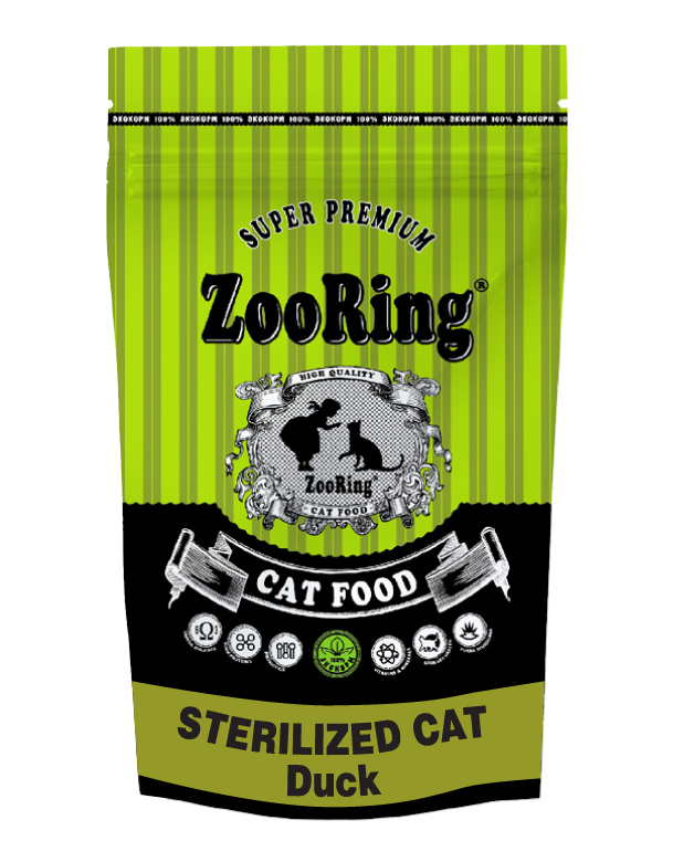 ZooRing Cat Sterilized д/стерил кошек утка 1,5 кг