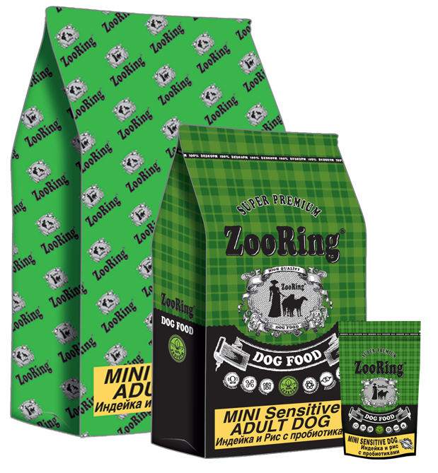ZooRing Dog Mini Sensitive д/собак Индейка рис 0,7 кг