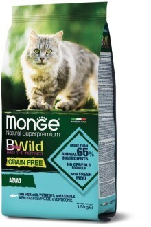 Monge Cat BWild GF беззерновой д/кошек треска 1,5 кг