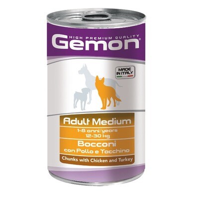 Gemon Dog конс Medium д/собак средних курица индейка 1250 г
