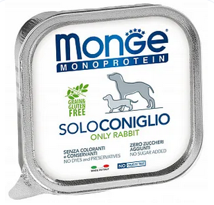Monge Dog Monoprotein Solo конс д/собак Кролик паштет 150 г
