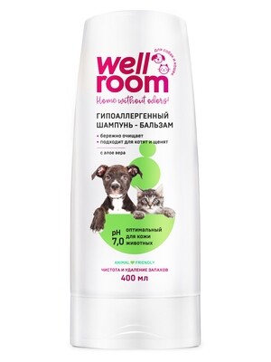 Wellroom шампунь-бальзам д/собак и кошек гипоаллергенный 400 мл