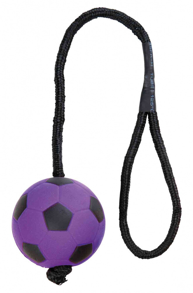 Игр д/собак Мяч спорт с веревкой неон 6 см