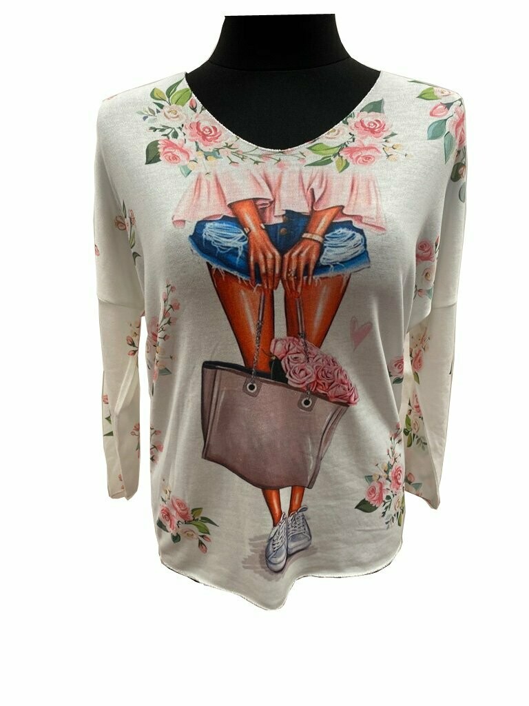 Langarmshirt mit Taschenprint