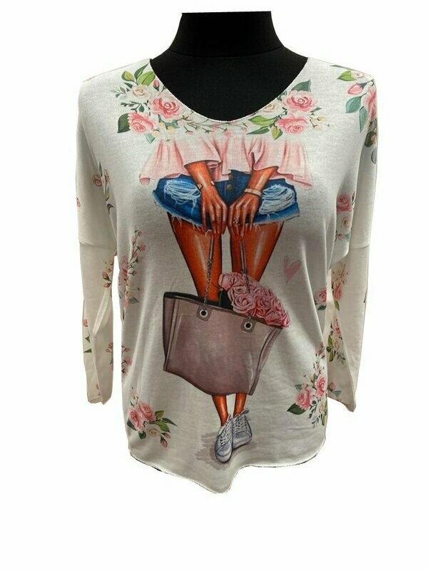 Langarmshirt mit Taschenprint