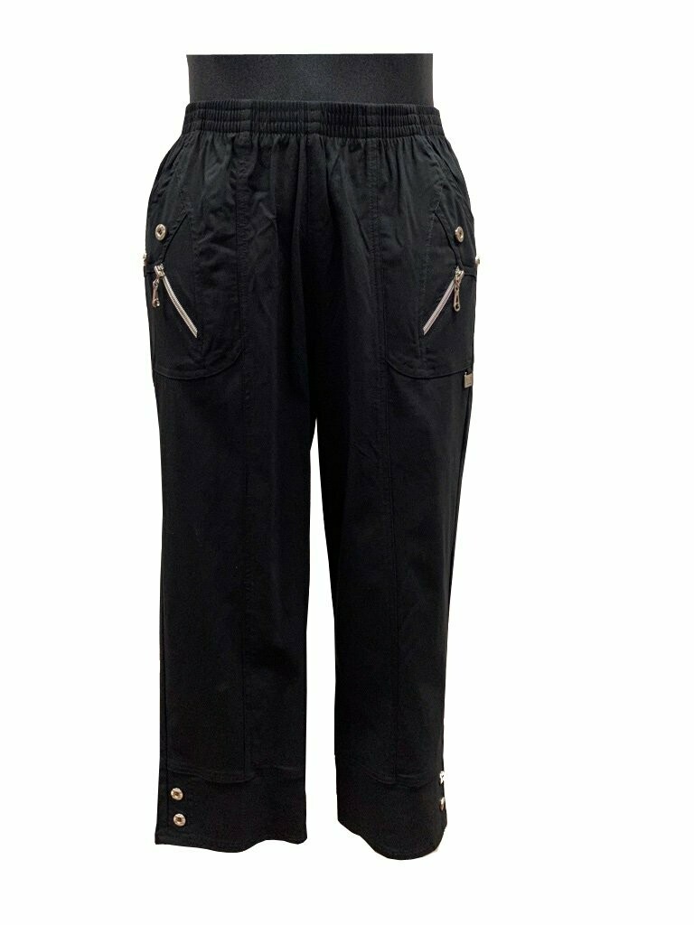 3/4 Hose mit Zierknöpfen in  schwarz