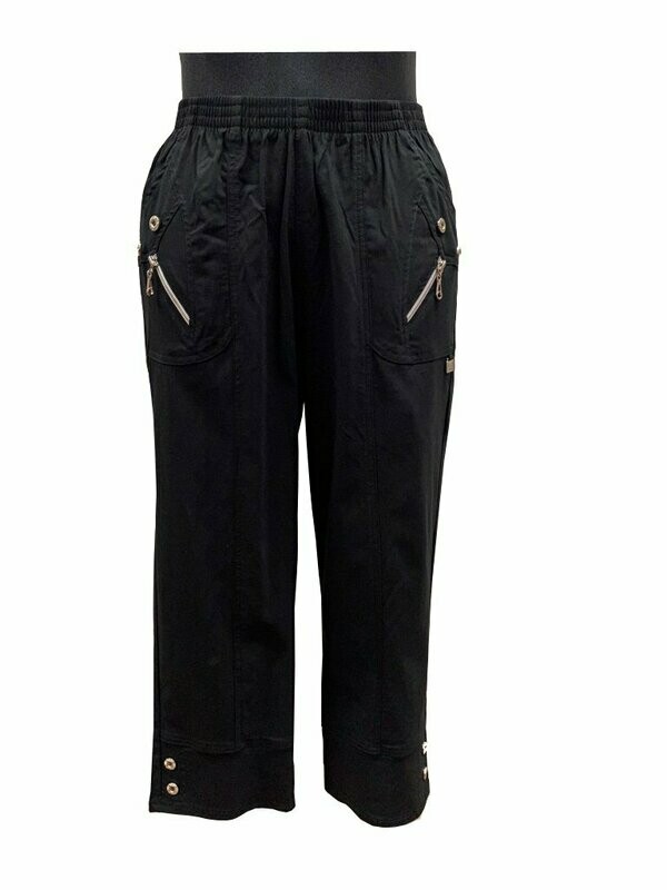 3/4 Hose mit Zierknöpfen in  schwarz