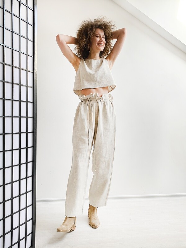 LINEN PANTS and TOP women.