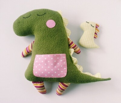 Dinosaur with baby. Sewing pattern PDF