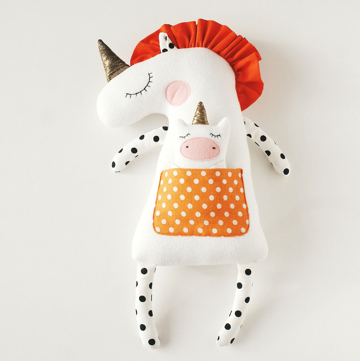 Unicorn with baby. Sewing pattern PDF