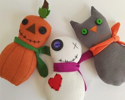 Halloween dolls. Sewing pattern PDF.