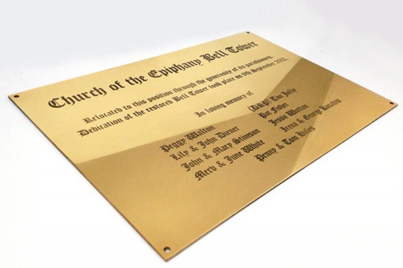 Plaque professionnelle en laiton  20cm x 30cm gravure laser