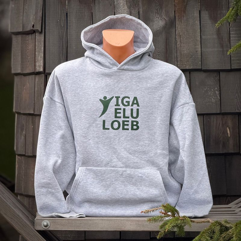 Meeste hoodie Iga Elu logoga