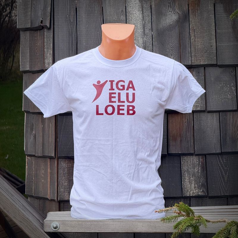 Meeste t-särk Iga Elu, juhuslik logo värv