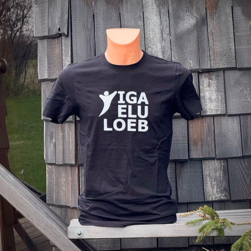 Meeste t-särk Iga Elu, helkiv logo