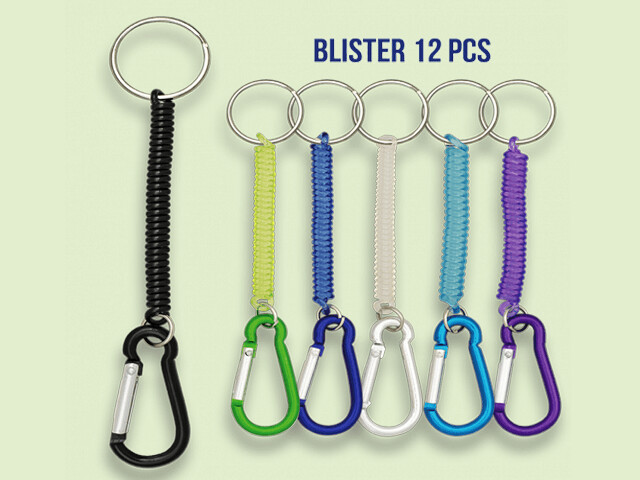 LLAVERO MOSQUETON EXTENSIBLE VARIOS COLORES