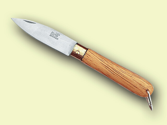 NAVAJA JARDIN MANGO MADERA PUNTA ESPADA 6 cm./hoja