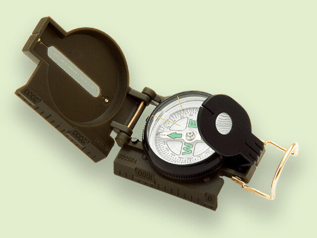 BRUJULA METALICA MILITAR VERDE