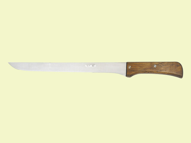 CUCHILLO JAMONERO MANGO MADERA 25 cm./hoja