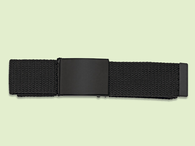 CINTURON NYLON NEGRO HEBILLA METALICA NEGRA 130x3.9 cm.