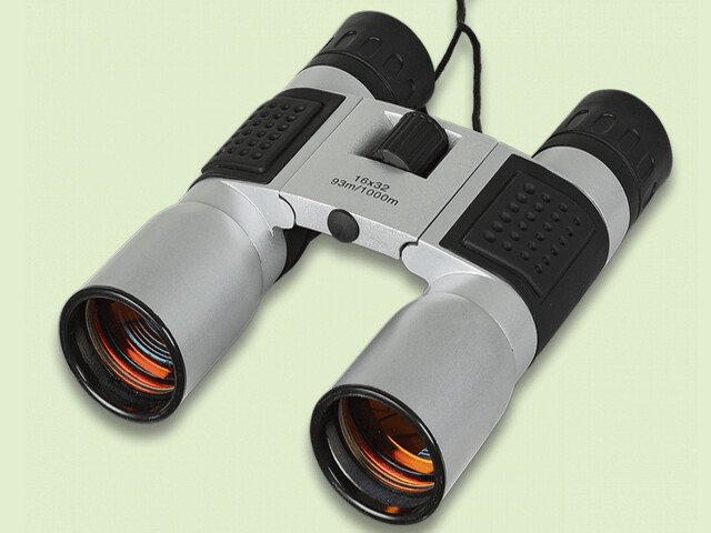 BINOCULAR CROMO 16X32 LENTE RUBI CON FUNDA