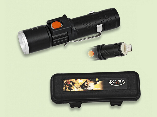 LINTERNA RECARGABLE USB ZOOM 130 Lms