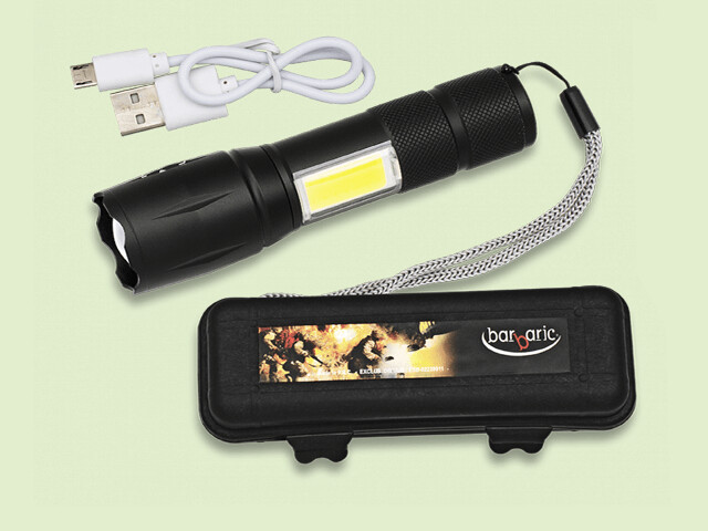 LINTERNA 14 LED RECARGABLE USB ZOOM 350 Lms