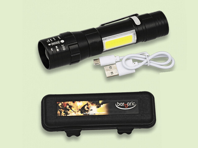 LINTERNA 10 LED RECARGABLE USB ZOOM 150 Lms