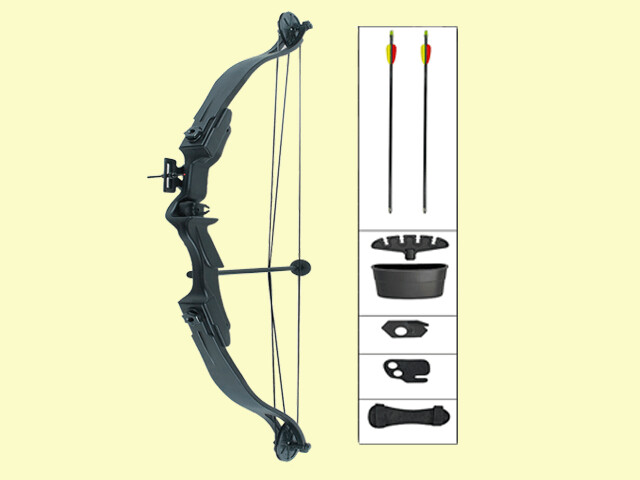 ARCO COMPUESTO NEGRO 20 LBS CON ACCESORIOS