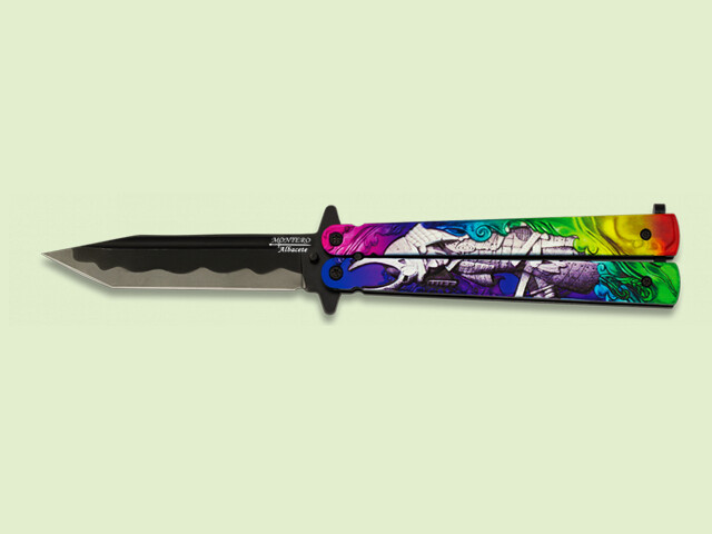 NAVAJA ABANICO MANGO SAMURAI 3D 10 cm/hoja