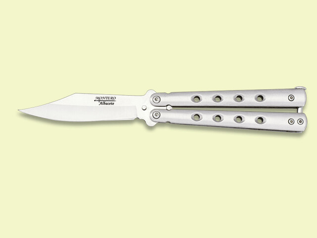 NAVAJA ABANICO METALICO PLATEADO 8.5 cm/hoja