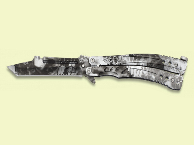 NAVAJA ABANICO CAMUFLAJE PITON GRIS 10.5 cm/hoja