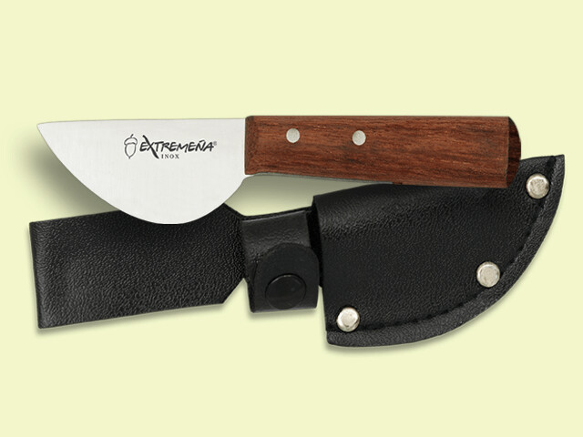 CUCHILLO EXTREMEÐO DESHOLLADOR MADERA C/FUNDA 5.5 cm/hoja