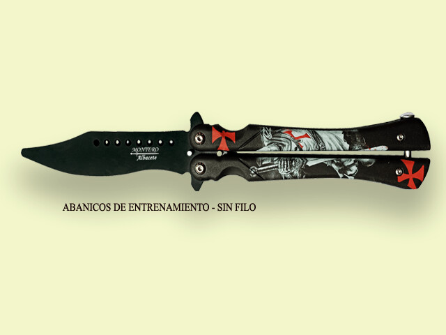 NAVAJA ABANICO ENTRENAM. TEMPLARIO NEGRO 10.5 cm/hoja