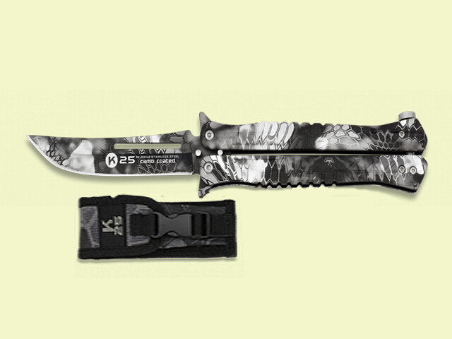 NAVAJA ABANICO K25 CAMO NEGRO PHYTON 10 cm/hoja