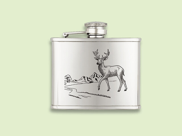 PETACA INOX. LISA NEGRA 8 ONZAS / 237 ml