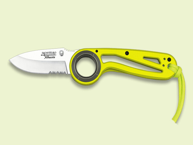 NAVAJA METALICA MANGO ACERO AMARILLA 6.5 cm/hoja