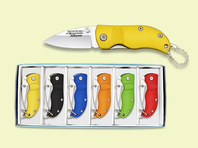 SET DE 6 NAVAJAS ALUMINIO RATON COLORES 4.5 cm/hoja